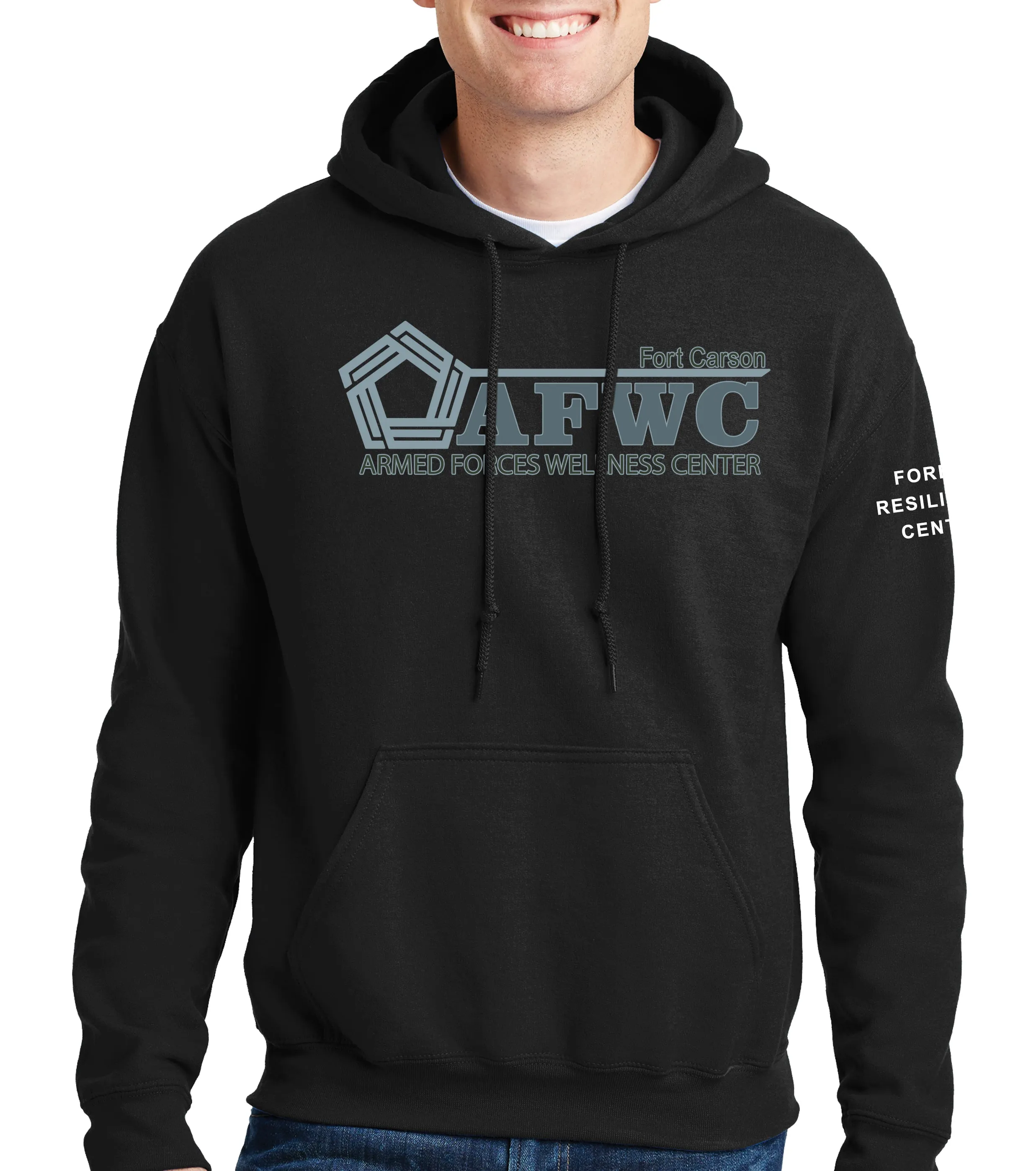 50-50 Blend Unisex Hoodie Sweatshirt. Plain Back