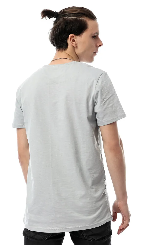 54090 HELLO Chest Printed Grey Tee