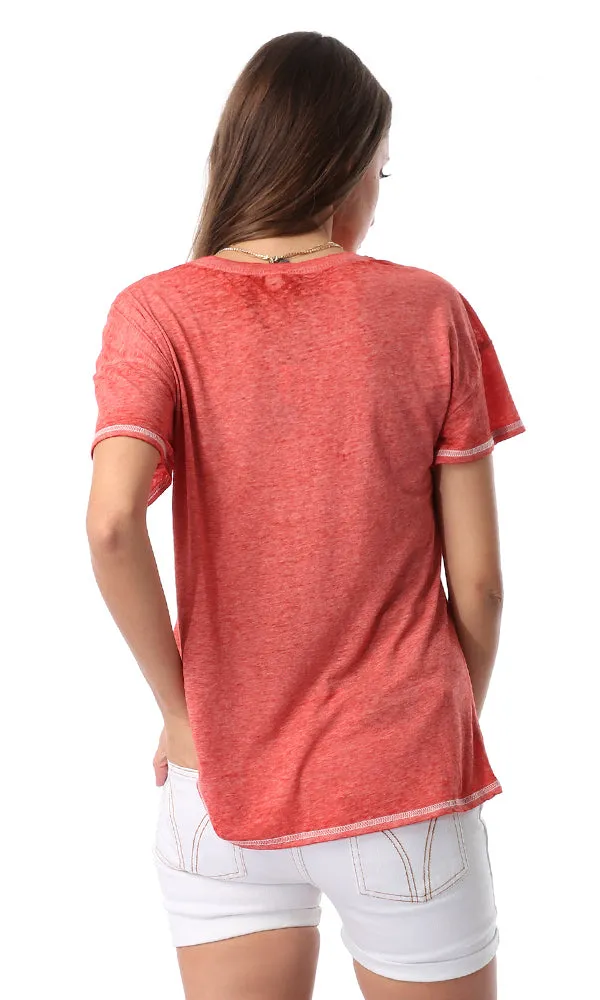 54327 More Naps Please Printed Coral Tee