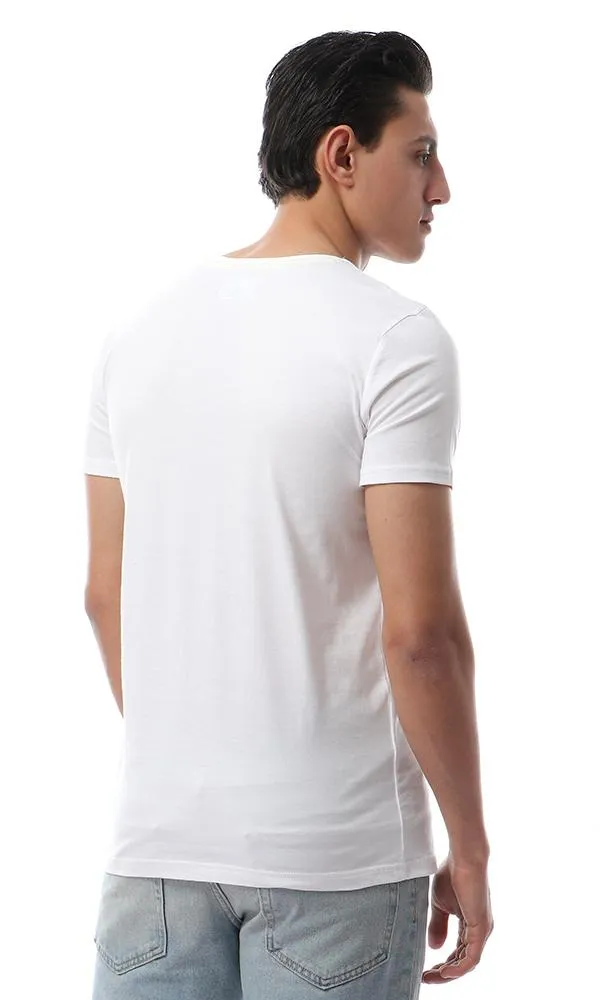 56776 Printed Summer Short Sleeves T-Shirt - White