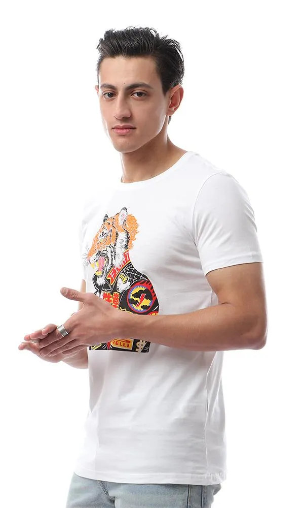 56776 Printed Summer Short Sleeves T-Shirt - White