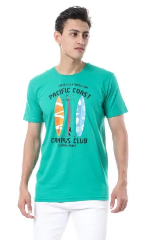 57567 Summer Cotton Printed T-Shirt - Green