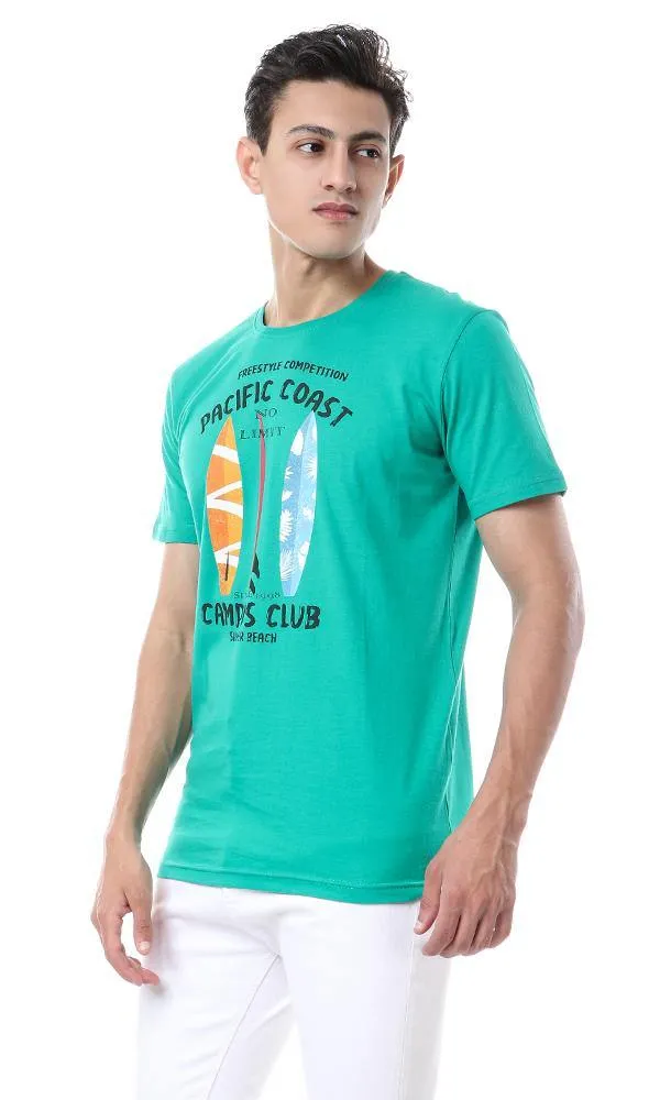 57567 Summer Cotton Printed T-Shirt - Green