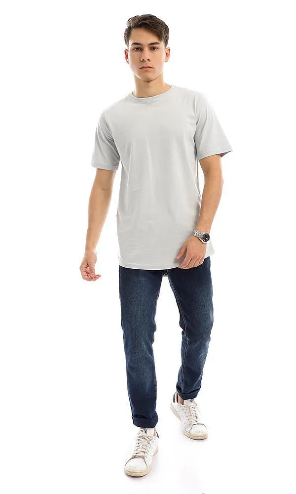 94686 Basic Short Sleeves Grey Cotton Tee