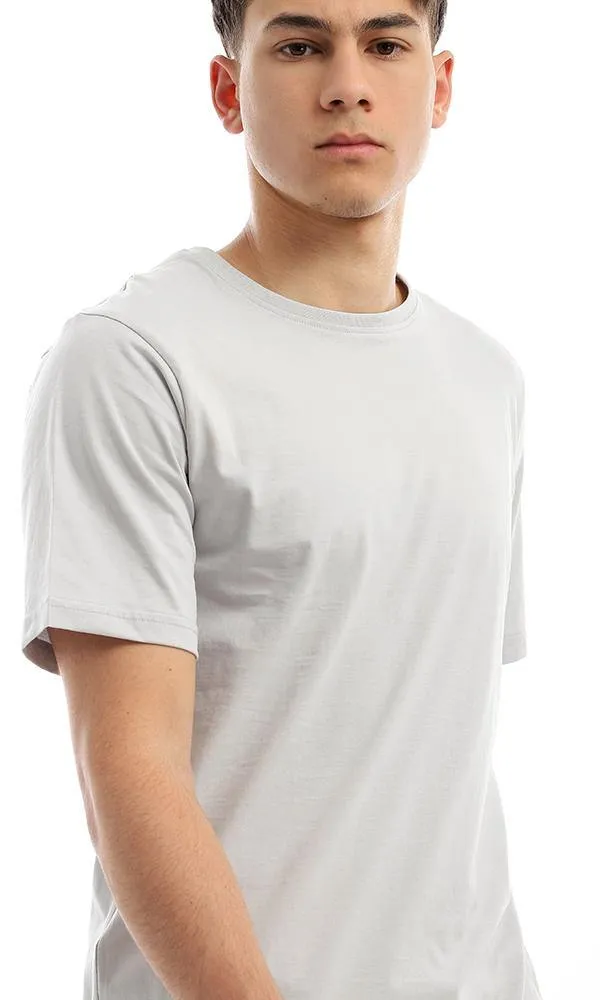 94686 Basic Short Sleeves Grey Cotton Tee