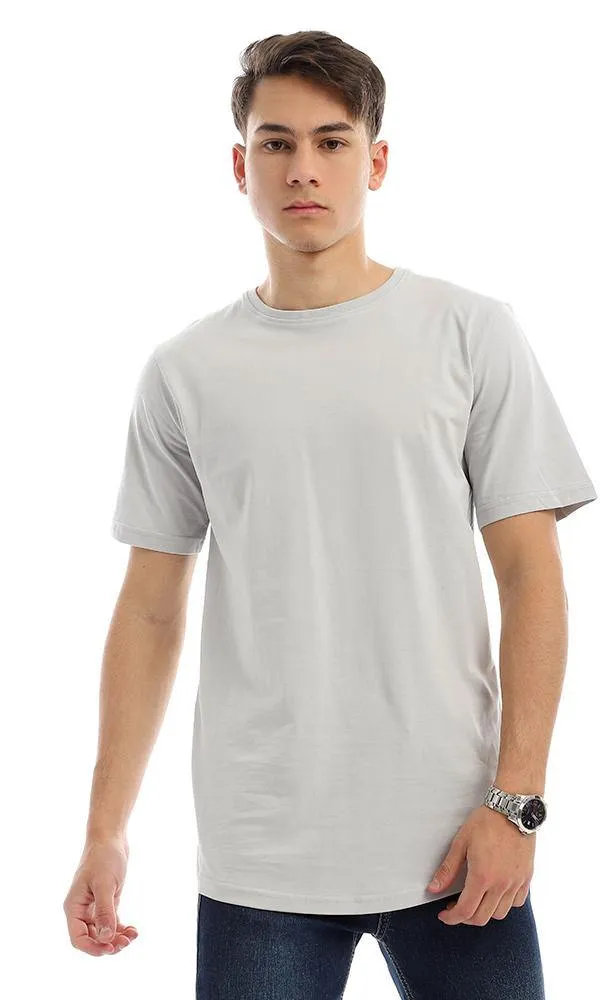 94686 Basic Short Sleeves Grey Cotton Tee