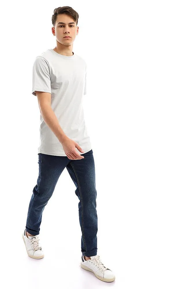 94686 Basic Short Sleeves Grey Cotton Tee