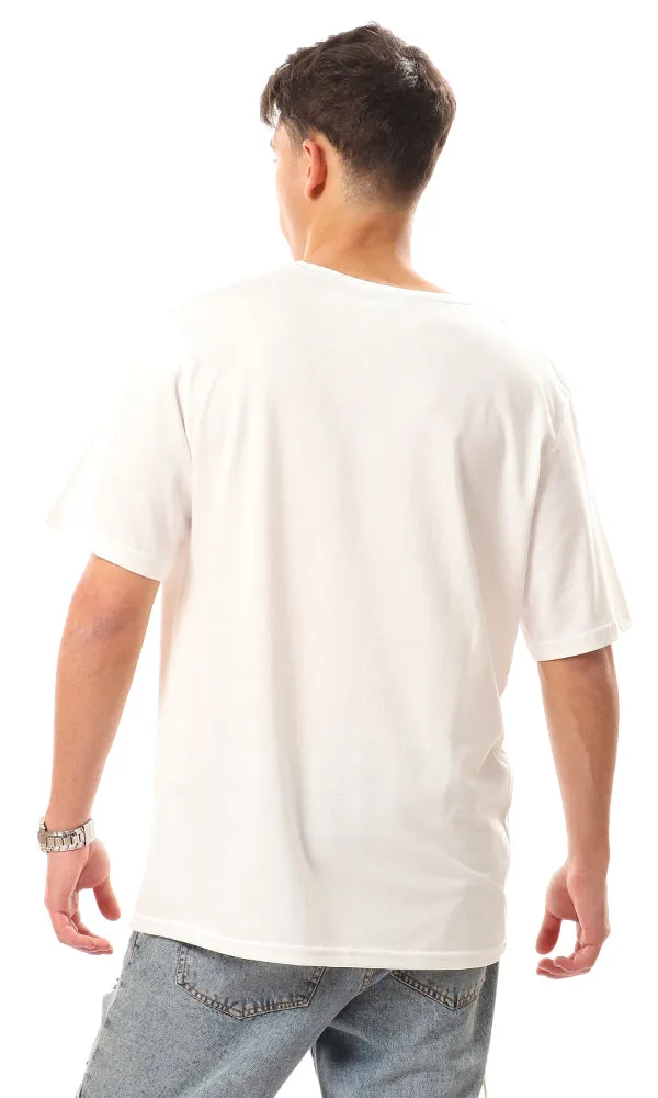 95074 Half Sleeves Printed "Ravin" T-Shirt - White