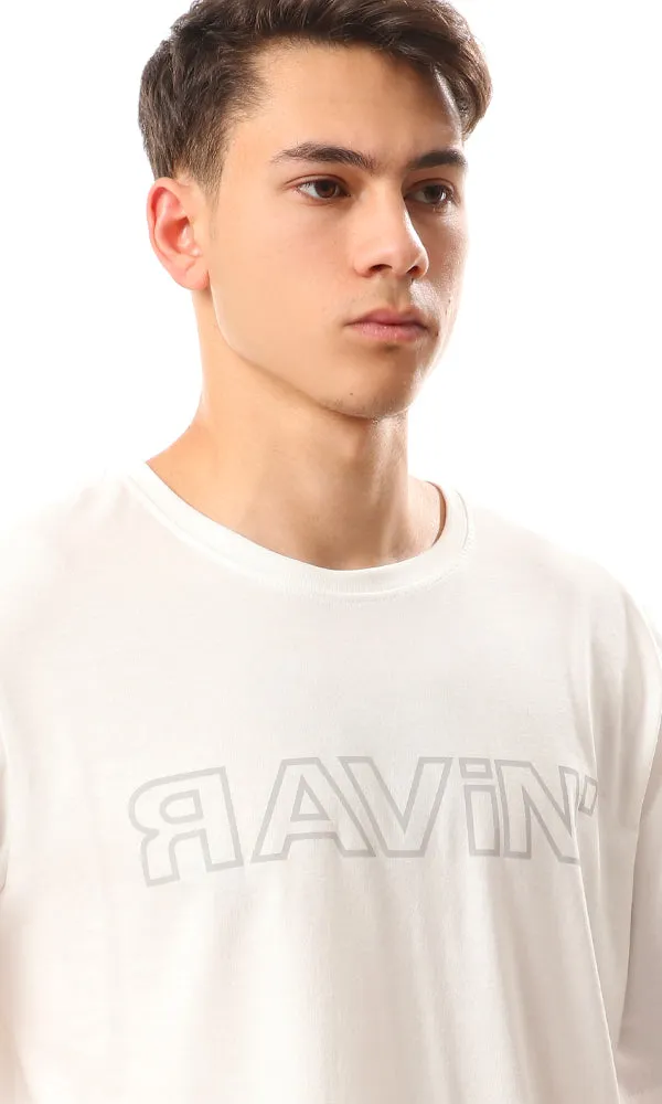 95074 Half Sleeves Printed "Ravin" T-Shirt - White