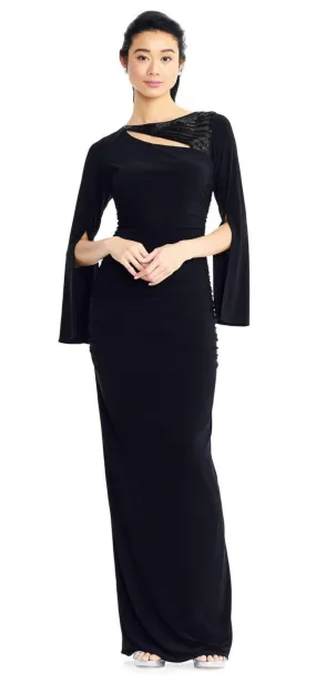 Elegant Adrianna Papell AP1E203780 Long Formal Dress with Split Sleeves for Special Occasions