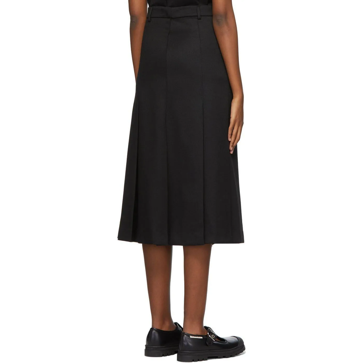 AMI Alexandre Mattiussi Black Flared Mid-Length Skirt
