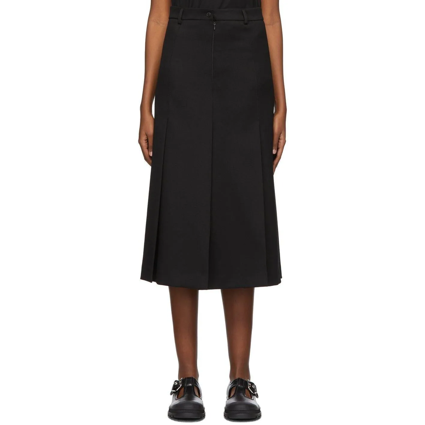 AMI Alexandre Mattiussi Black Flared Mid-Length Skirt