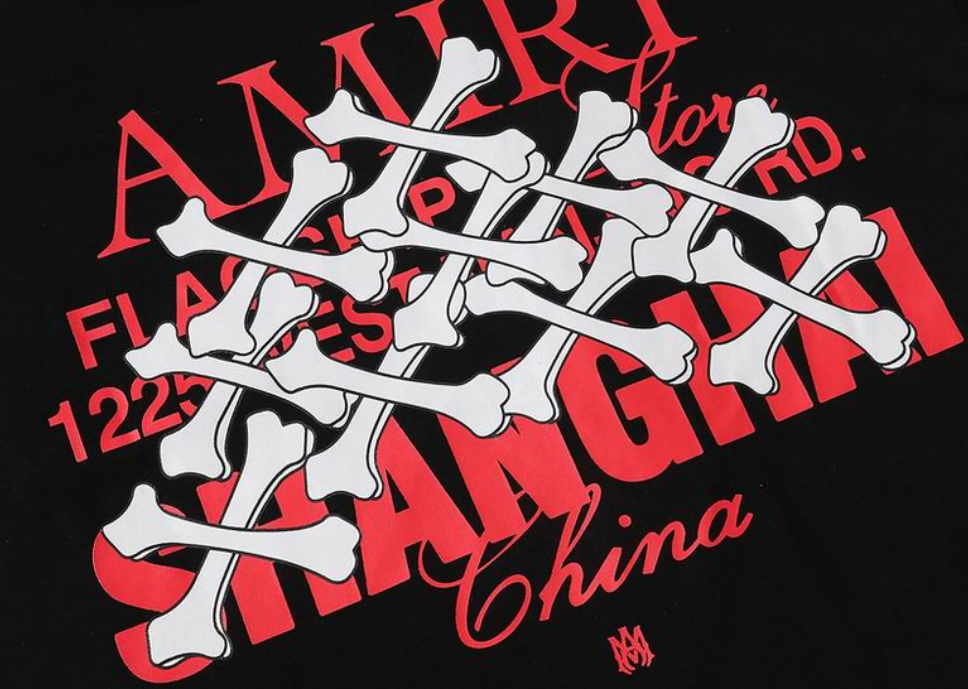 Amiri - Printed Red Design Logo Black T-Shirt