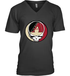 Arizona Diamondbacks Grateful Dead Steal Your Face Baseball Mens V-Neck T-Shirt