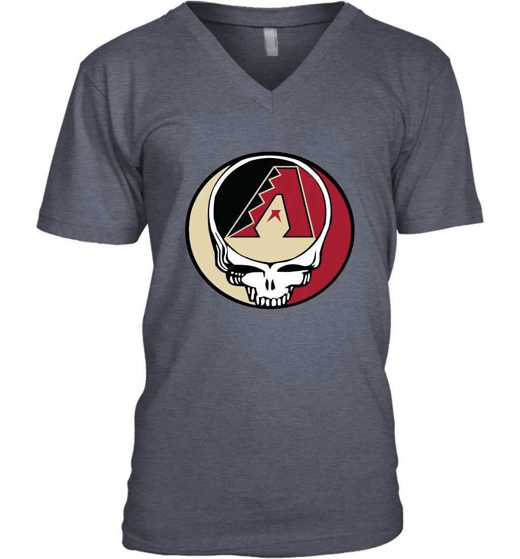 Arizona Diamondbacks Grateful Dead Steal Your Face Baseball Mens V-Neck T-Shirt