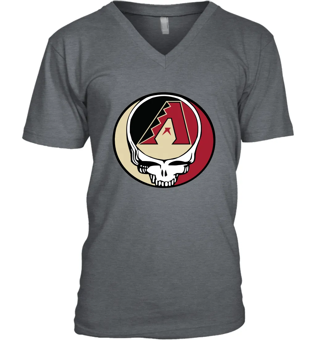 Arizona Diamondbacks Grateful Dead Steal Your Face Baseball Mens V-Neck T-Shirt
