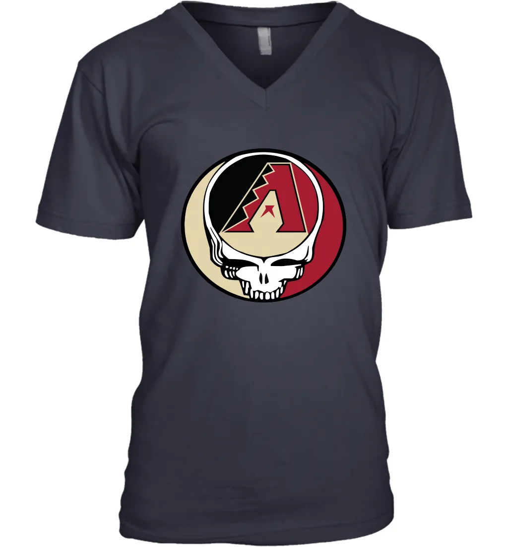 Arizona Diamondbacks Grateful Dead Steal Your Face Baseball Mens V-Neck T-Shirt