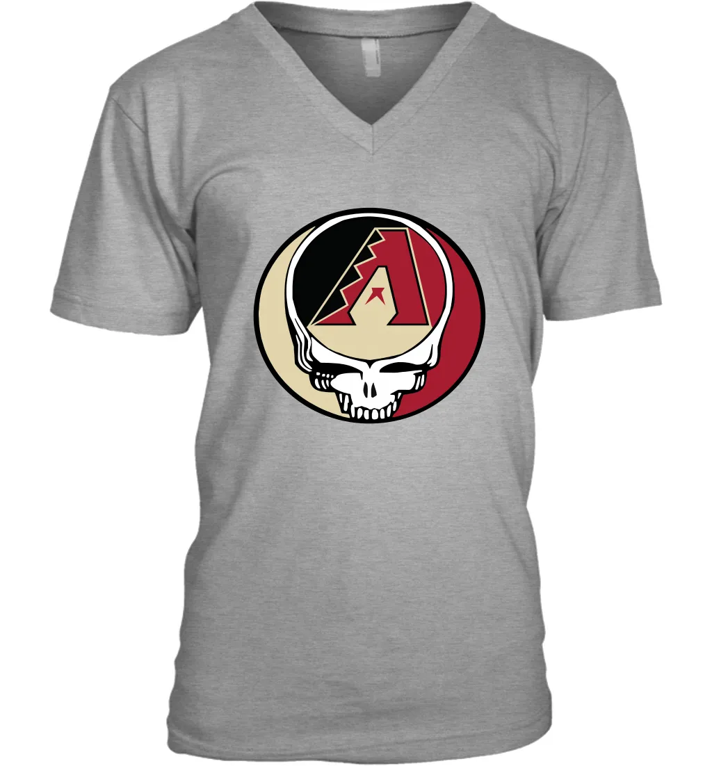 Arizona Diamondbacks Grateful Dead Steal Your Face Baseball Mens V-Neck T-Shirt