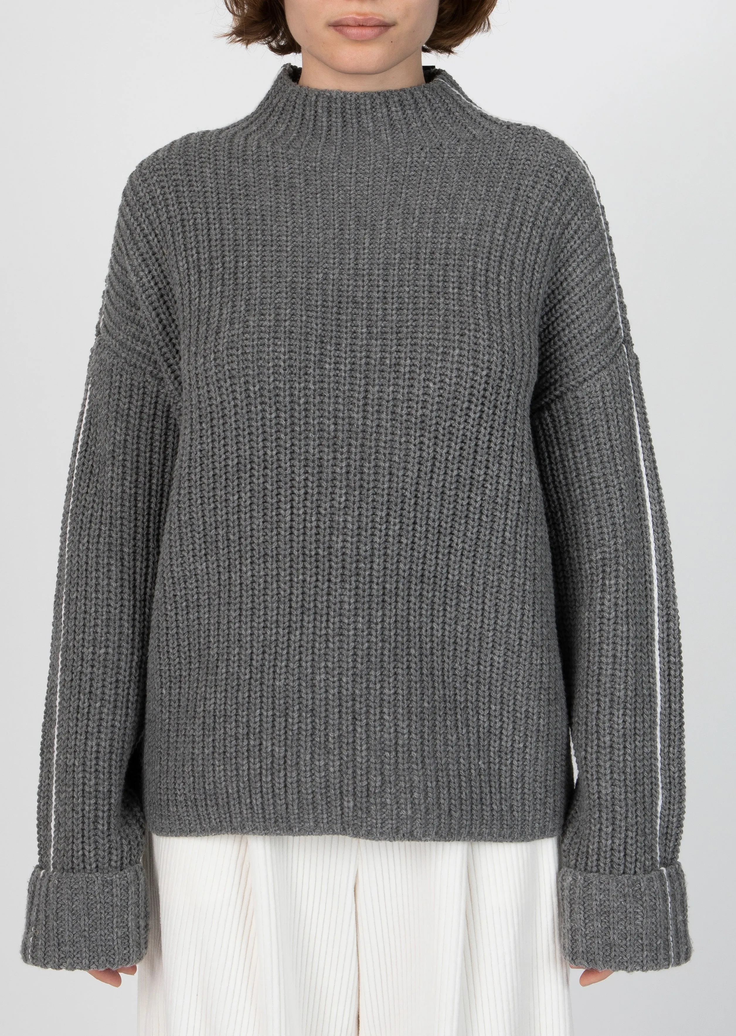 ATM Anthony Thomas Melillo Merino Wool Blend Chunky Rib Sweater