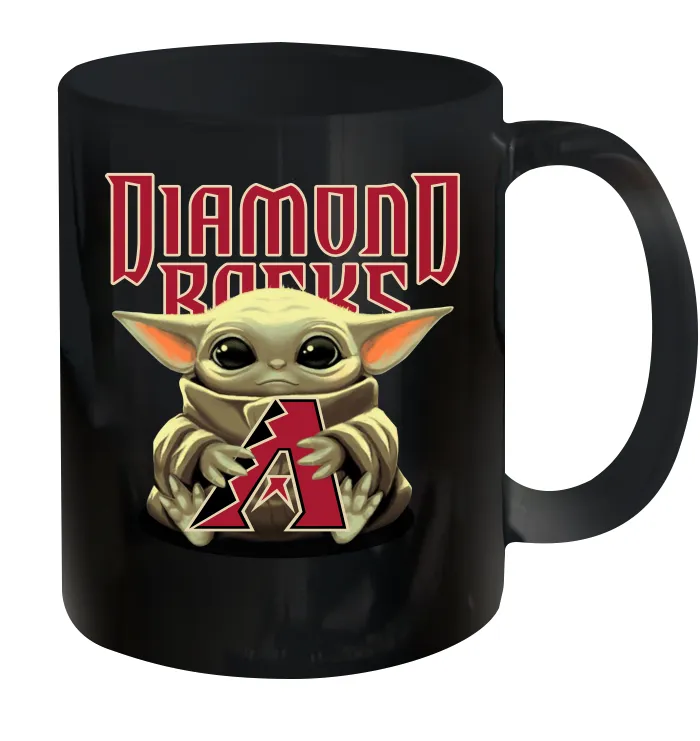 Baby Yoda Hugs Loves The Arizona Diamondbacks Baseball Ceramic Mug 11oz