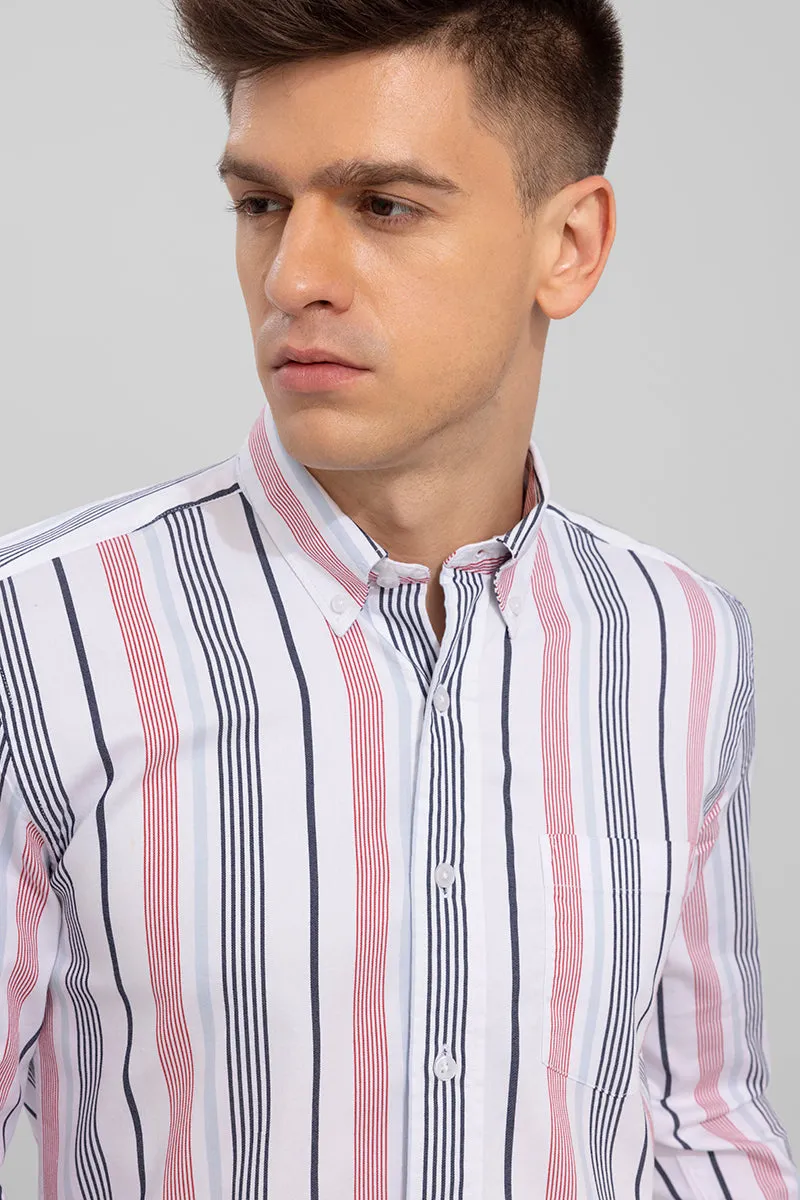 Balanced Stripe White Shirt