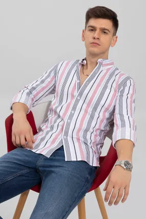 Balanced Stripe White Shirt