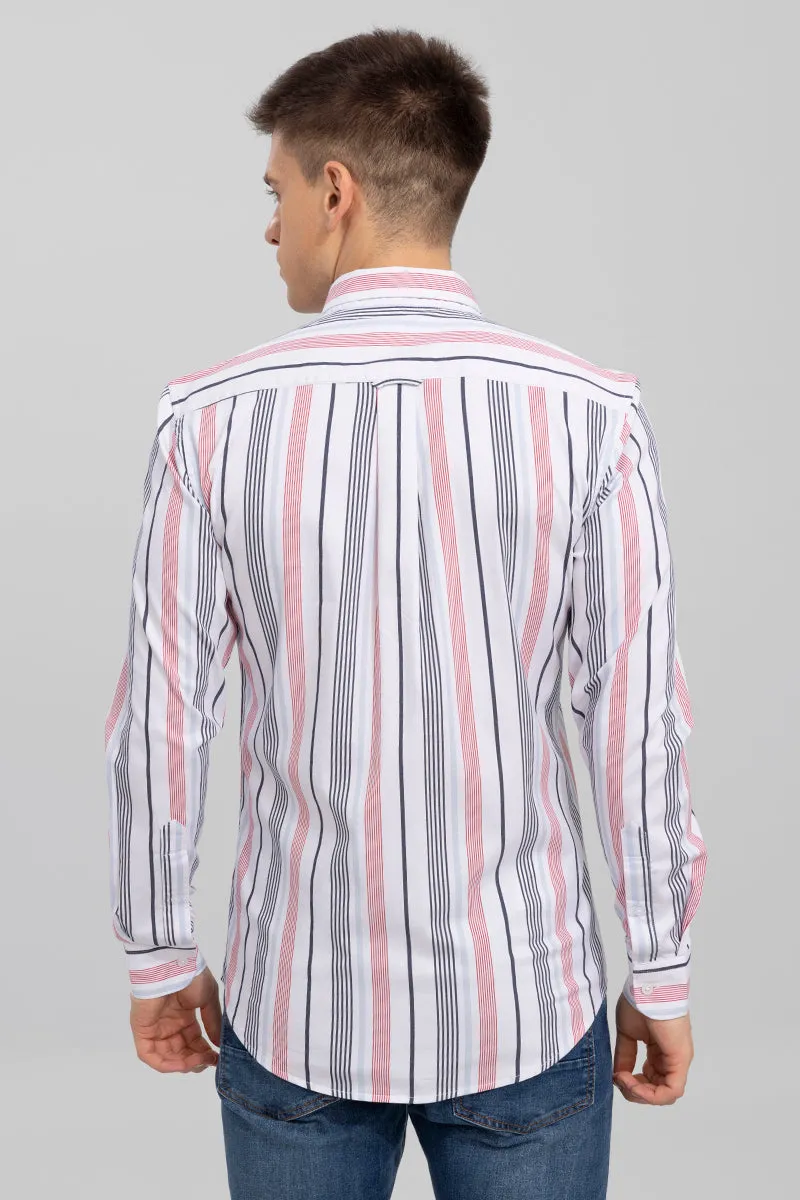Balanced Stripe White Shirt