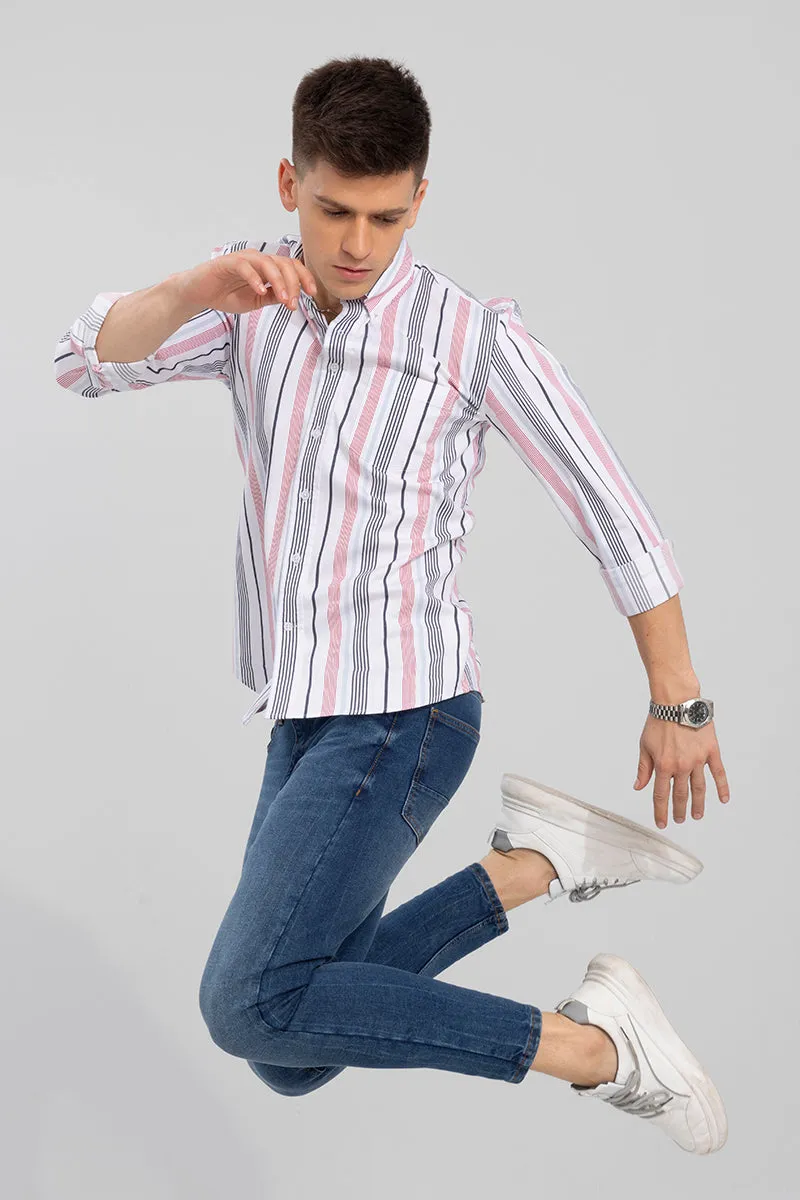 Balanced Stripe White Shirt