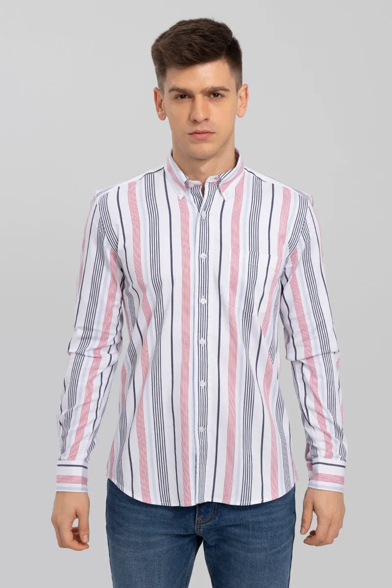 Balanced Stripe White Shirt