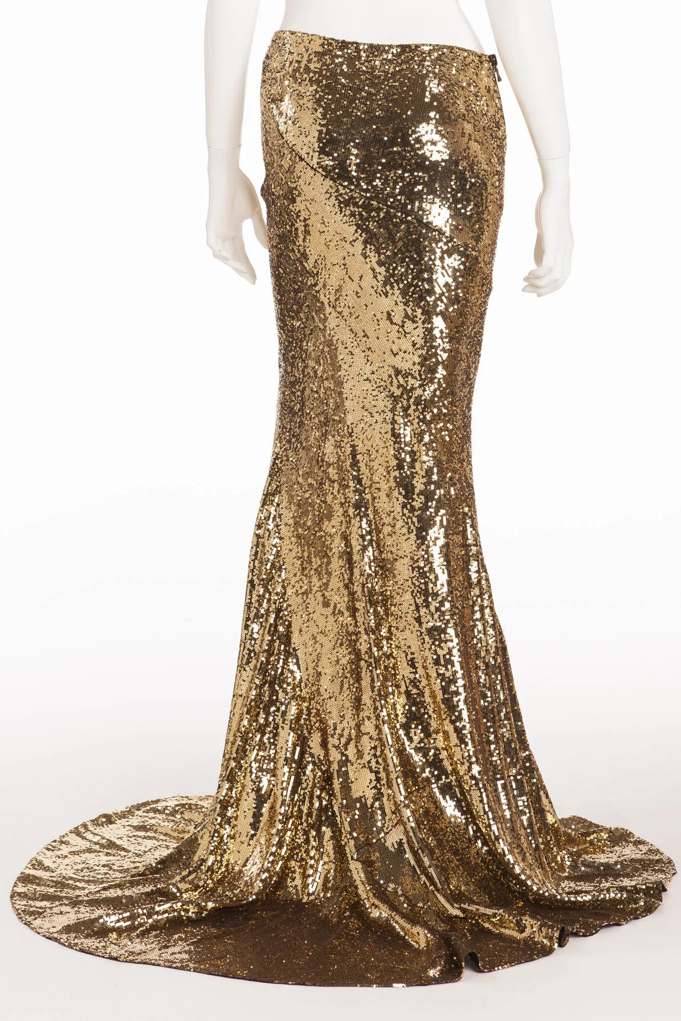 Balmain - Gold Sequin Skirt -