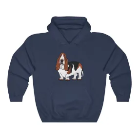 Basset Hound Unisex Heavy Blend™ Hooded Sweatshirt, Cotton& Polyester, S - 5XL, 12 Colors, FREE Shipping, Made in USA!!