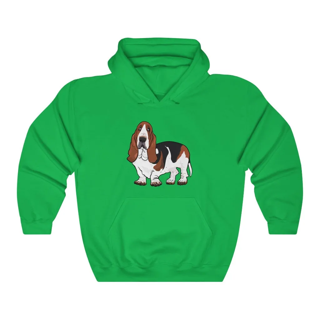 Basset Hound Unisex Heavy Blend™ Hooded Sweatshirt, Cotton& Polyester, S - 5XL, 12 Colors, FREE Shipping, Made in USA!!