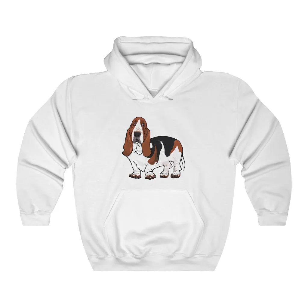 Basset Hound Unisex Heavy Blend™ Hooded Sweatshirt, Cotton& Polyester, S - 5XL, 12 Colors, FREE Shipping, Made in USA!!