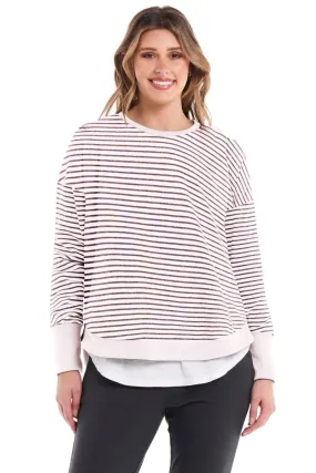 Betty Basics Lucy French Terry Sweater in Stripe