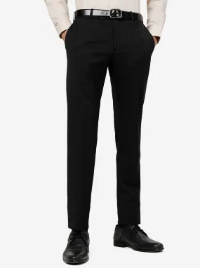 Black Checked Slim Fit Formal Trouser | JB Studio