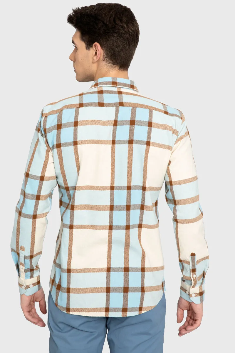 Block Flannel Cream Shirt