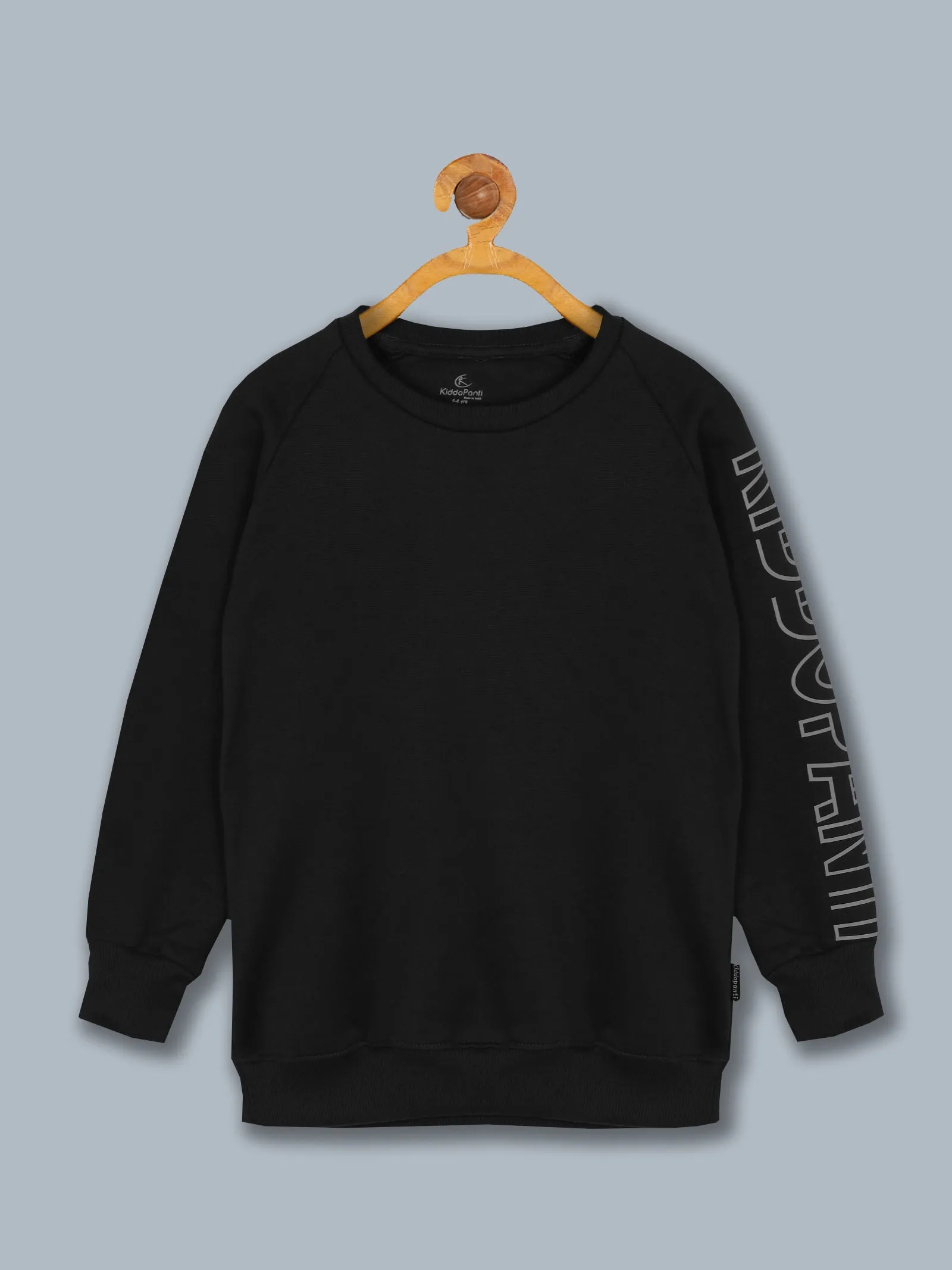 Boys "Kiddopanti" Print Round Neck sweatshirt