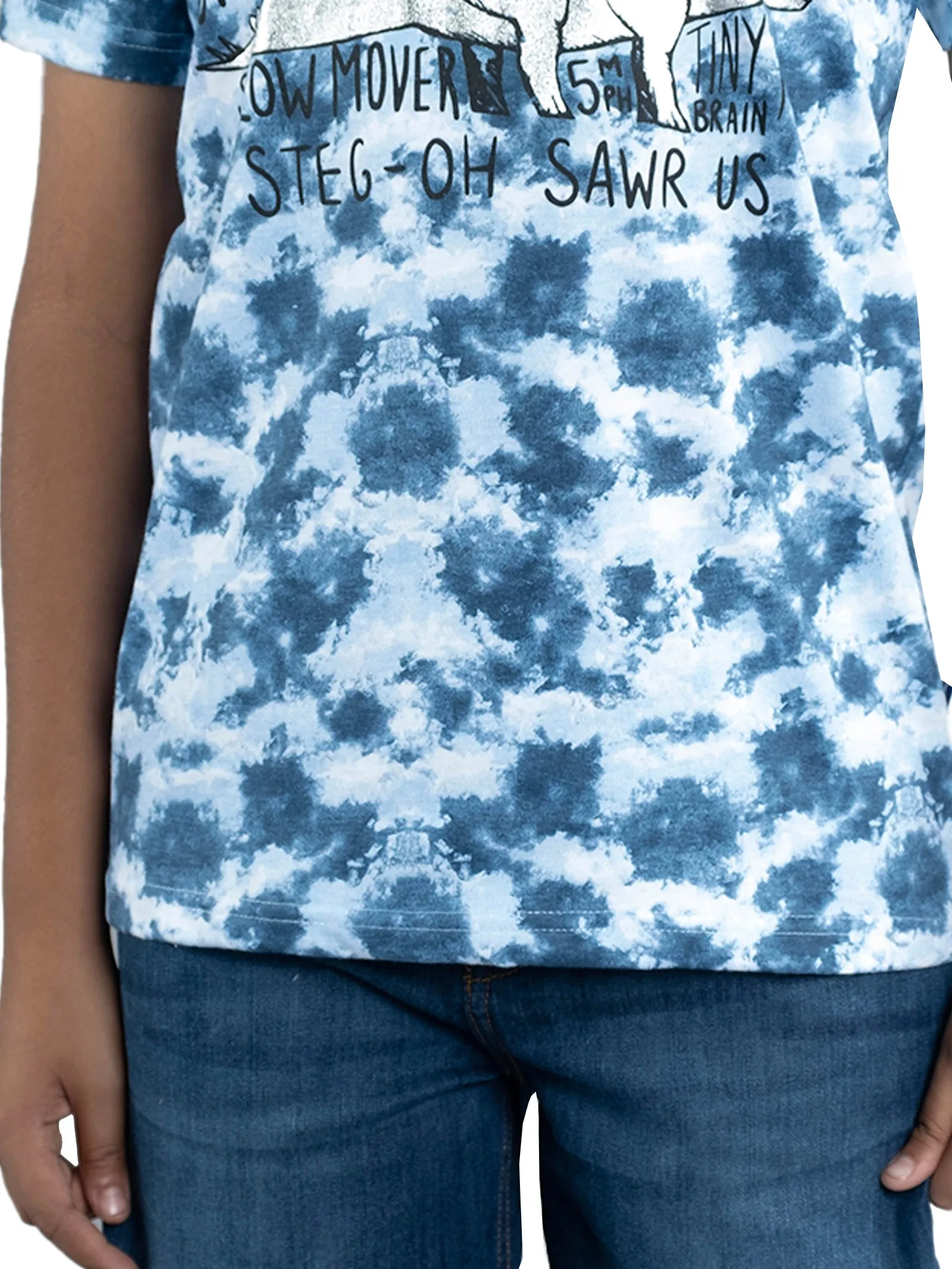 Boys Tie & Dye Printed Tee & Denim Shorts Sets