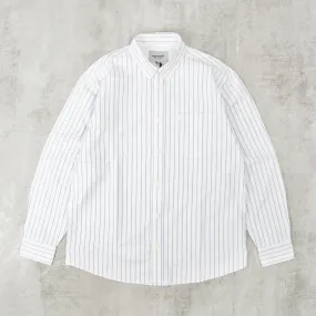 Carhartt WIP Dowlen Striped L/S Shirt - White / White