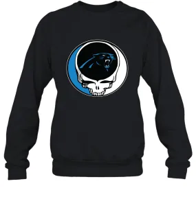 Carolina Panthers Grateful Dead Steal Your Face NFL Football Adult Sweatshirt