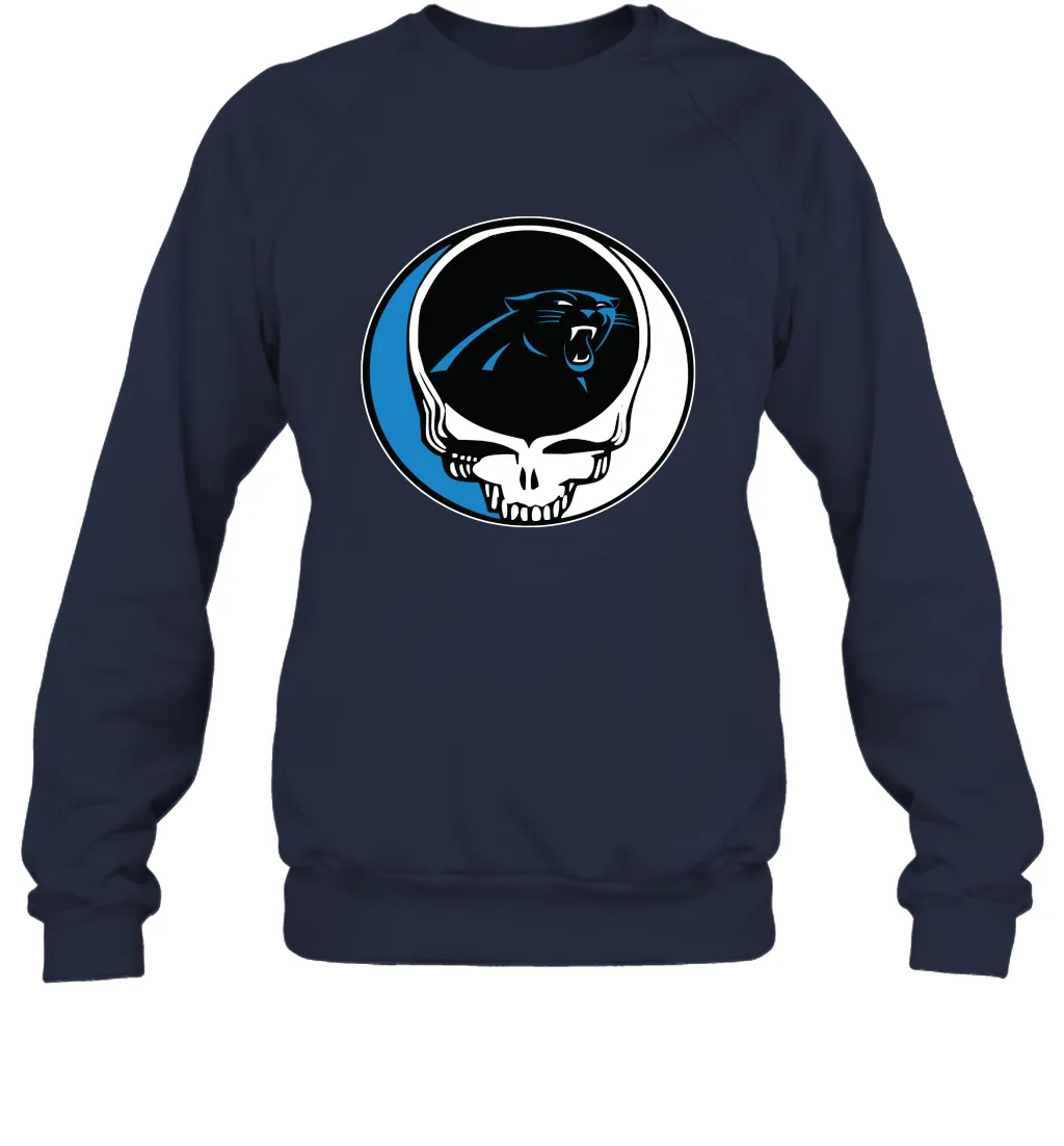 Carolina Panthers Grateful Dead Steal Your Face NFL Football Adult Sweatshirt