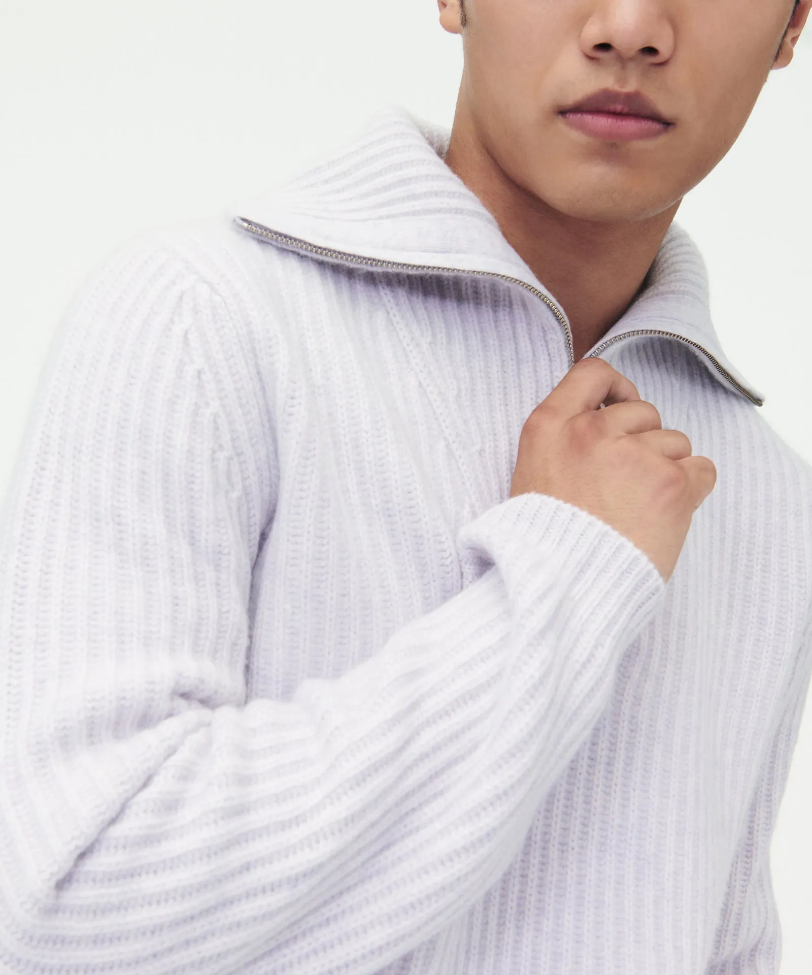 Cashmino Premium Quality Quarter-Zip Sweater in English
