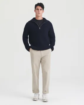 Cashmino Premium Quality Quarter-Zip Sweater in English