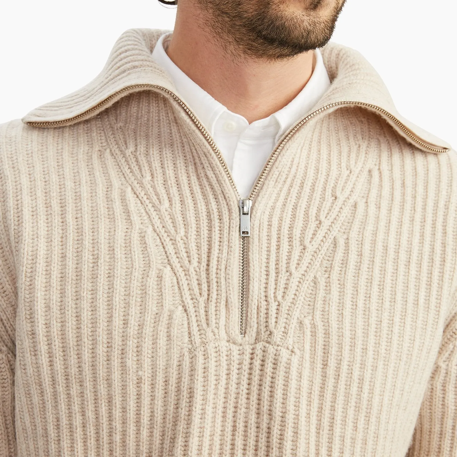 Cashmino Premium Quality Quarter-Zip Sweater in English
