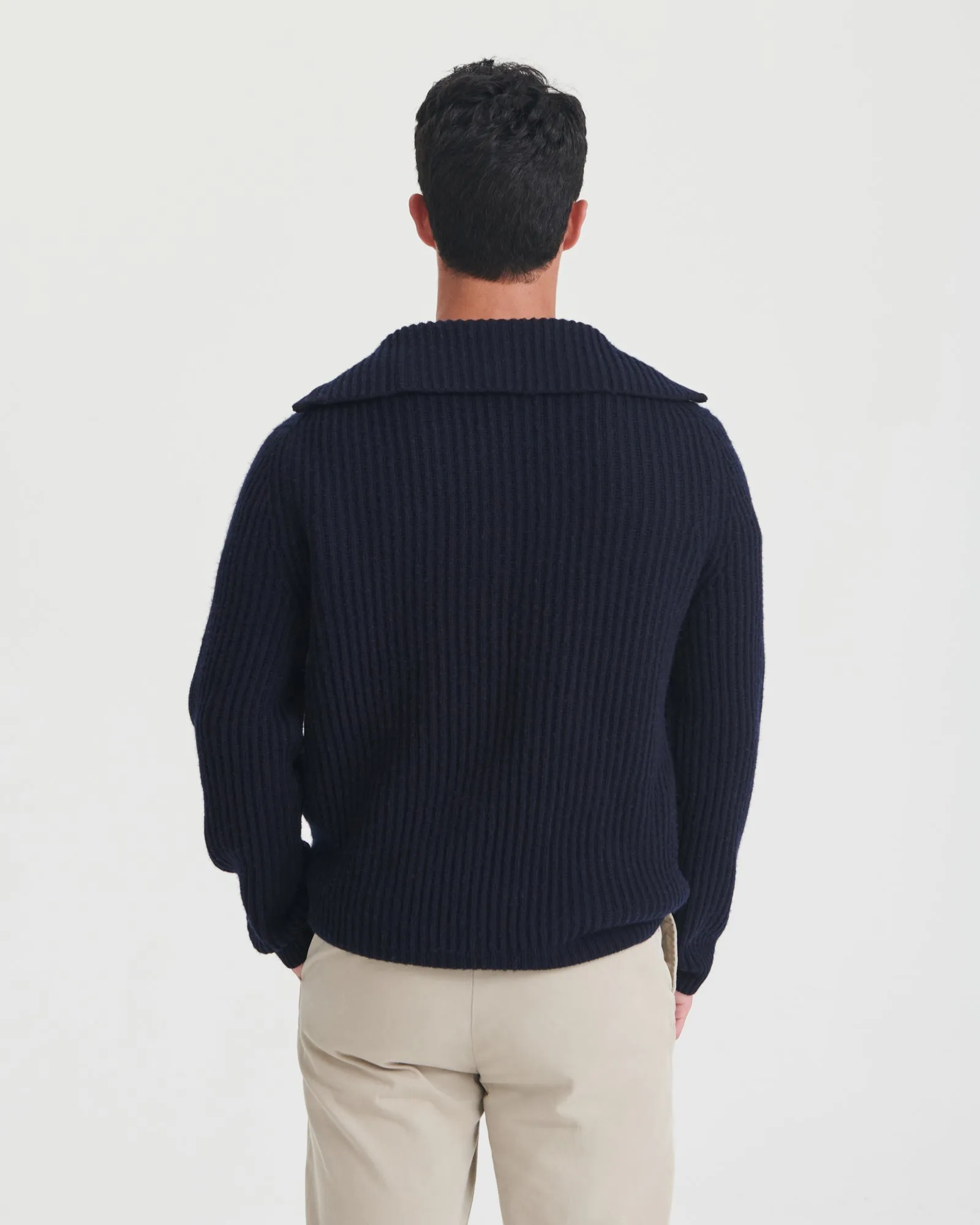Cashmino Premium Quality Quarter-Zip Sweater in English