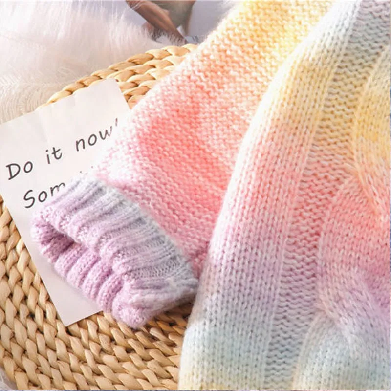 Casual Colorful Rainbow Loose Sweatshirt