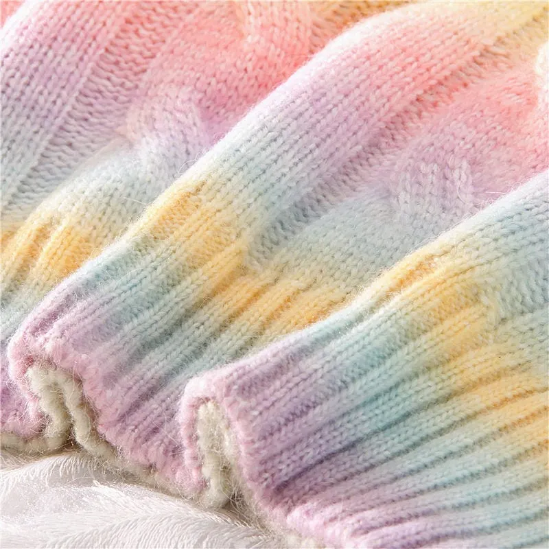 Casual Colorful Rainbow Loose Sweatshirt