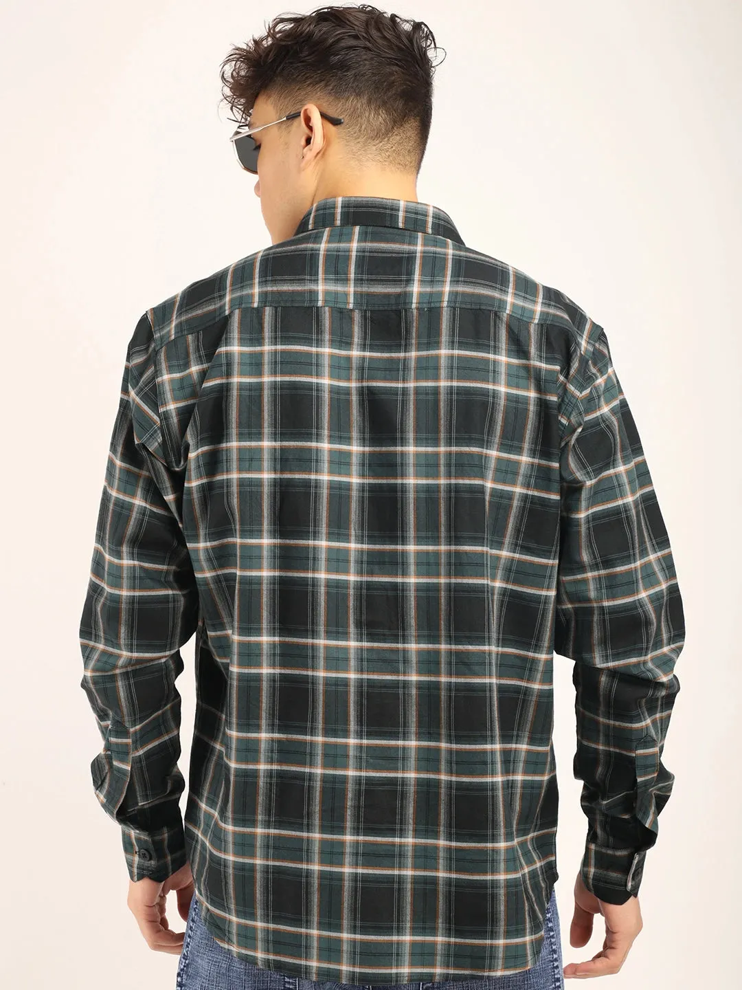 Checksque Dark Grey Full Sleeve Check Shirt