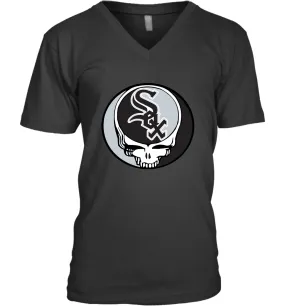 Chicago White Sox Grateful Dead Steal Your Face Baseball Mens V-Neck T-Shirt
