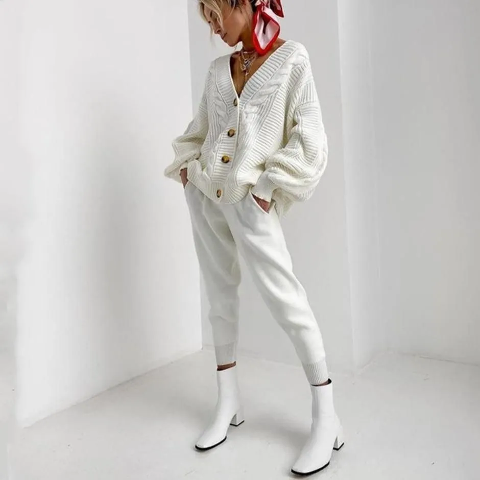 Chunky Knit Sweater and Pants Set Two Piece Loungewear Pajama Co ord